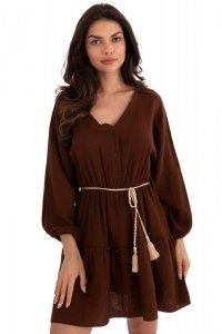 Sukienka Model MI-SK-A5079.27 Dark Brown - Italy Moda 
