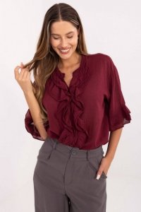 Koszula Damska Model MI-KS-92224.95 Bordo - Italy Moda