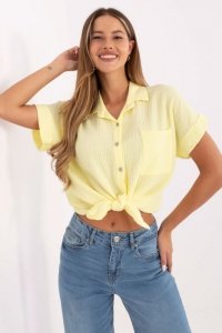 Koszula Damska Model MO-KS-53035.95 Light Yellow - Italy Moda