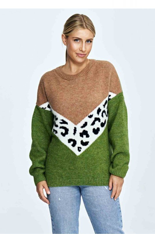 Sweter Damski Model M905 Green/Brown - Figl
