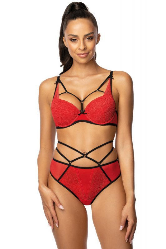 Biustonosz push up  Biustonosz Push-up Model 3636/11 Loren Red/Black - Mat