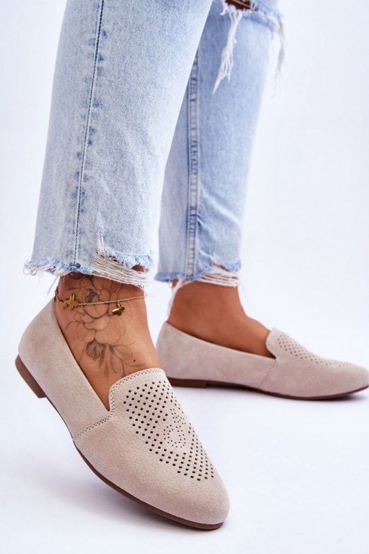 Mokasyny Model Giovana LR29515 Beige - Step in style