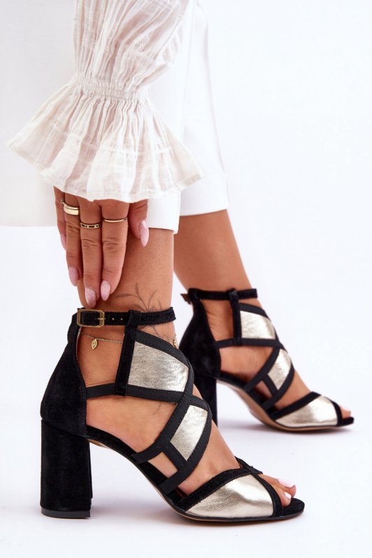 Sandały Model Maciejka 05181-25 Gold/Black - Step in style