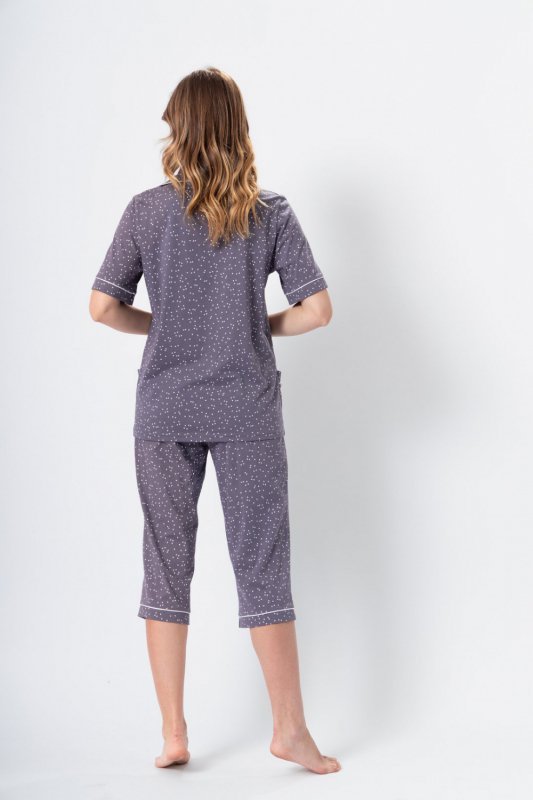 Piżama Damska Model Halima 1374 Plus Size Grey Perła - M-Max