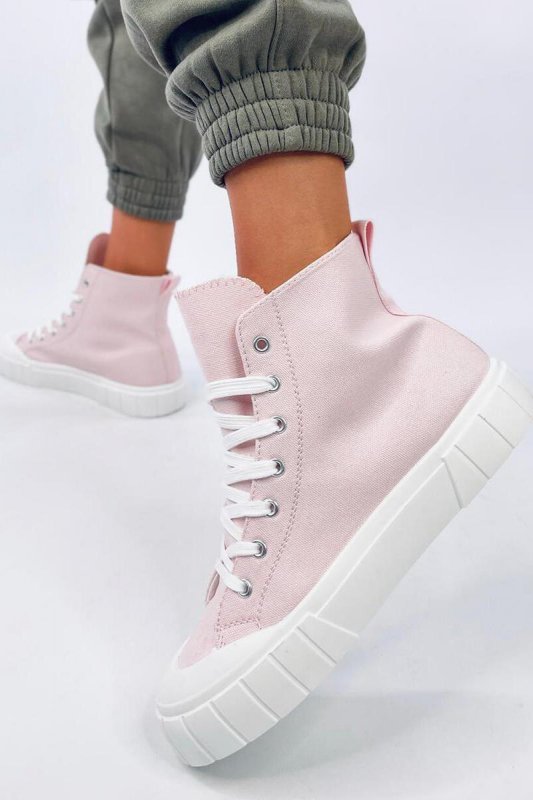 Trampki płócienne za kostkę ROGERS PINK - Inello