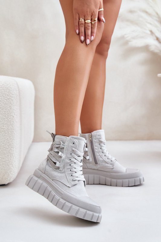 Trampki Model Zaidria EV-337 Grey - Step in style Hurtownia odzieży on-line, moda damska, bielizna i obuwie dla kobiet - Matterh