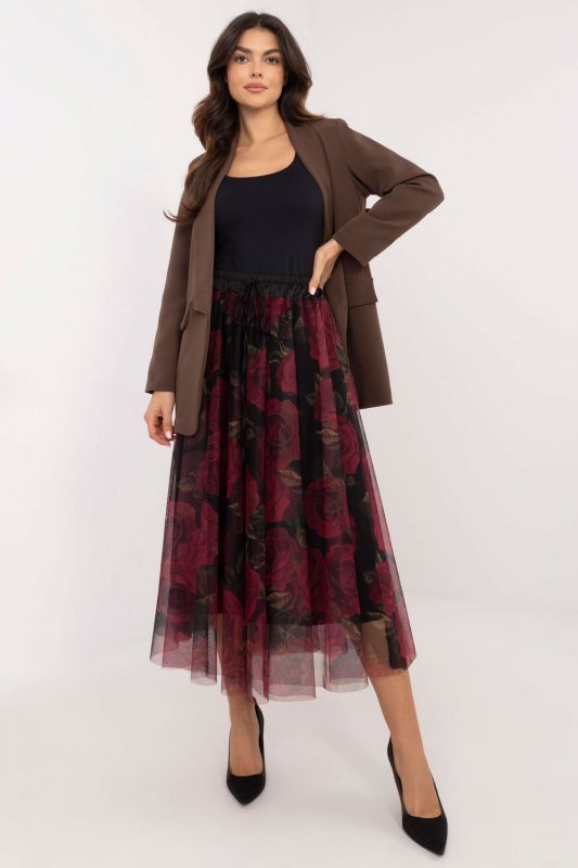 Spódnica Model DHJ-SD-19981-2.10 Bordo - Italy Moda