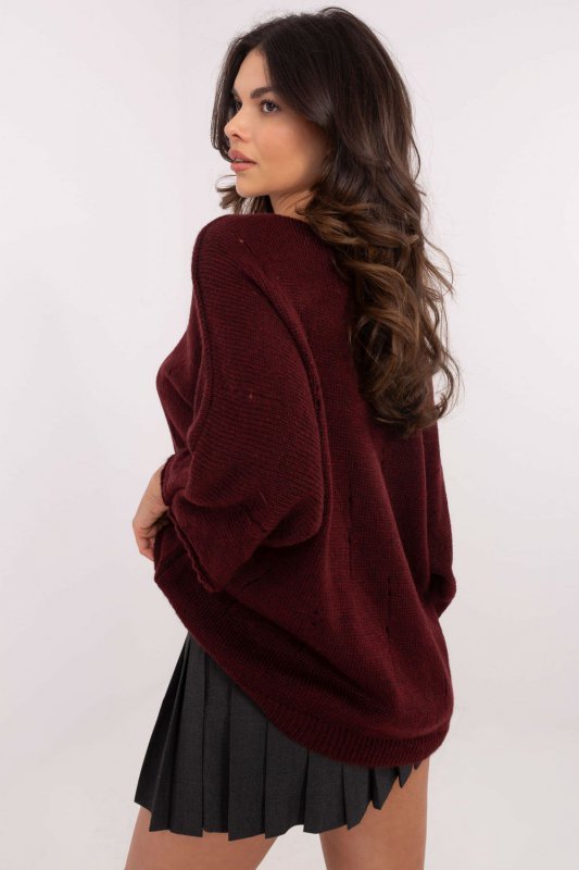 Sweter Damski Model DHJ-SW-9314.04P Bordo - Italy Moda