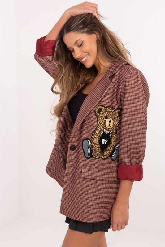 Marynarka Model DHJ-MA-20151.22P Bordo - Italy Moda