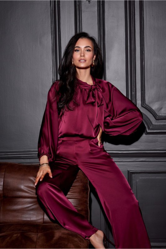 Bluzka Model Ann BOR BLU0196 Bordo - Roco Fashion