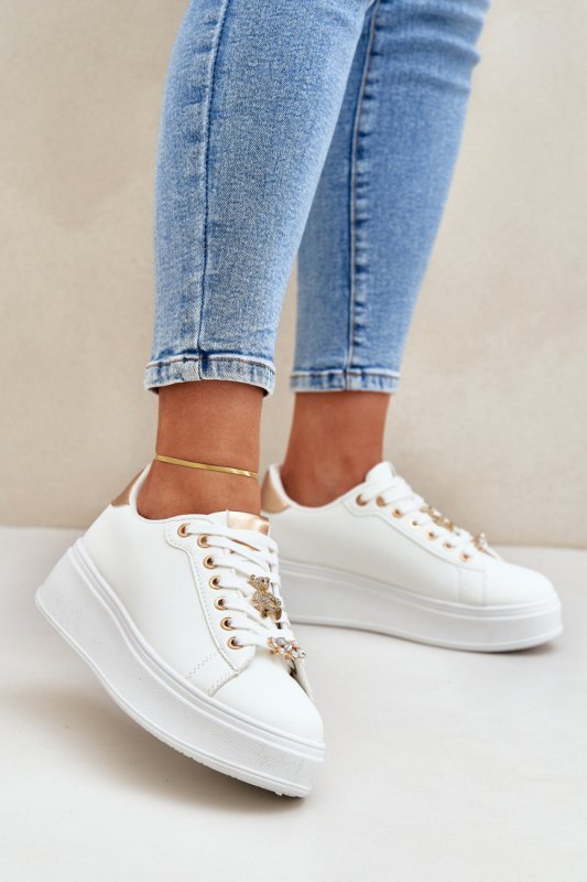Buty Sportowe Model Enalirae 6488 White/Gold - Step in style
