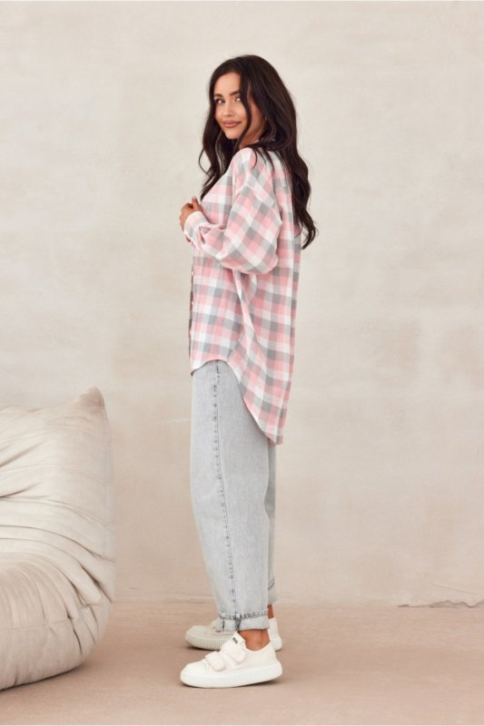 Koszula Damska Model Daisy BLU0202-A31 Pink - Roco Fashion