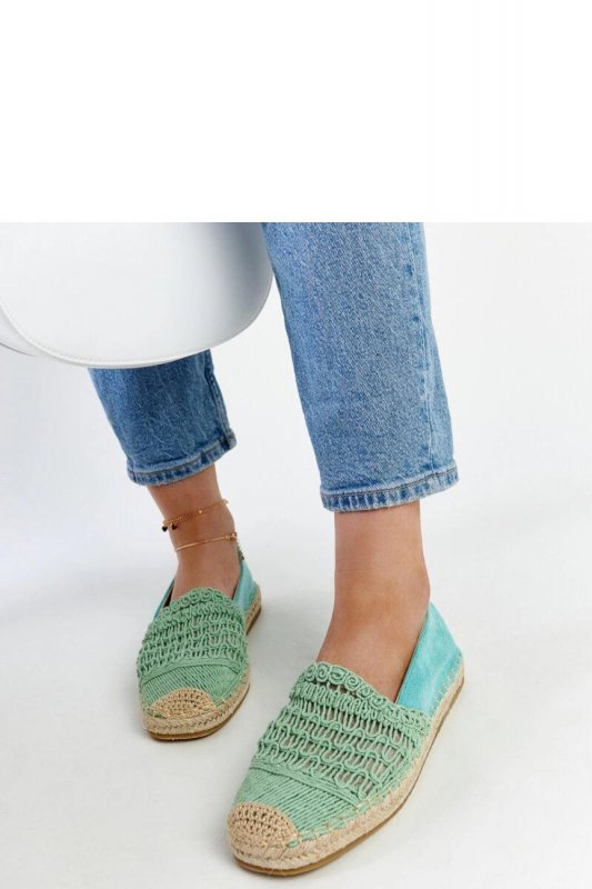 Miętowe ażurowe espadryle Gordana - Solea