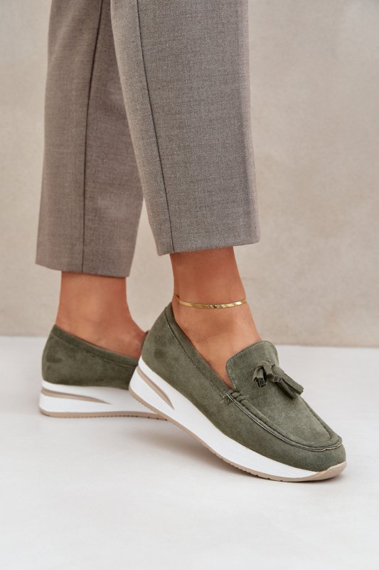 Mokasyny Model Challavia G-55 Green - Step in style