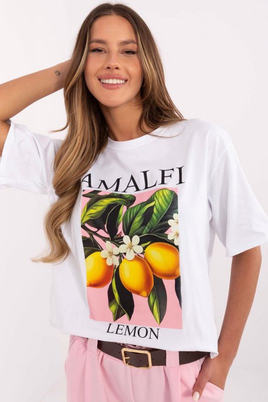 Tshirt Damski Model MI-TS-M745-1.37 White - Italy Moda