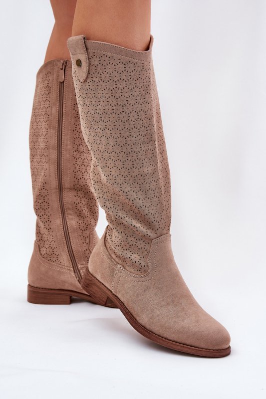 Kozaki Model S.Barski HY51-062 Beige - Step in style