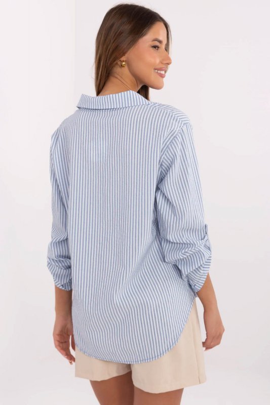 Koszula Damska Model MO-KS-1804.92 White/Blue - Italy Moda