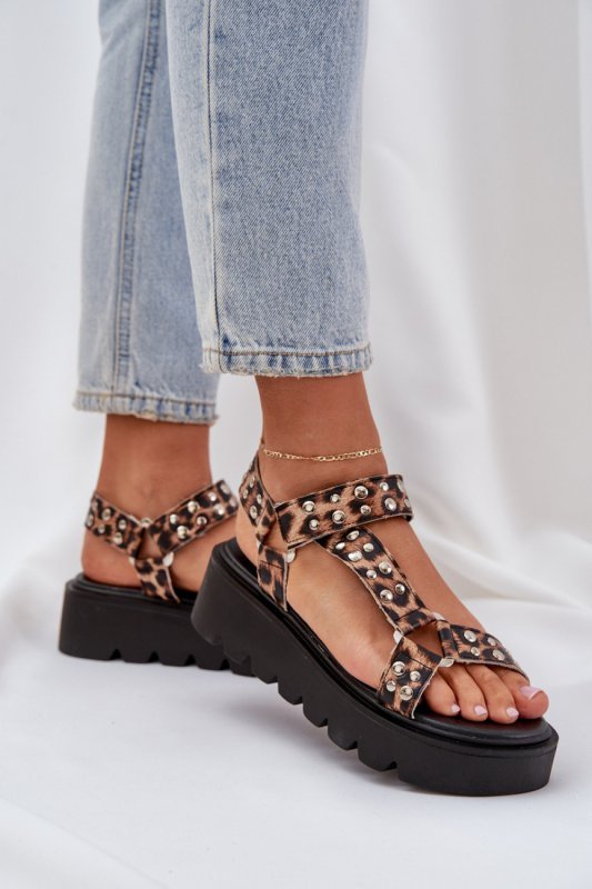Sandały Model Tatellia Al19 Brown Panterka - Step in style
