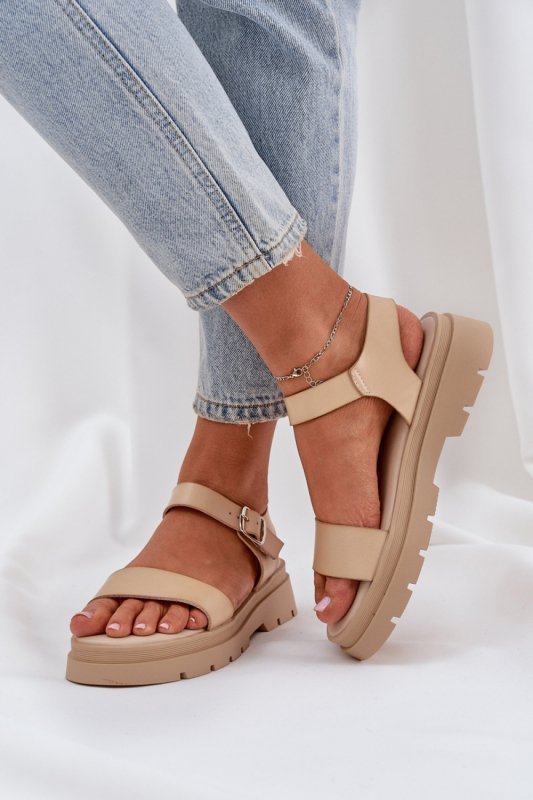 Sandały Model Evaretha Al17 Beige - Step in style