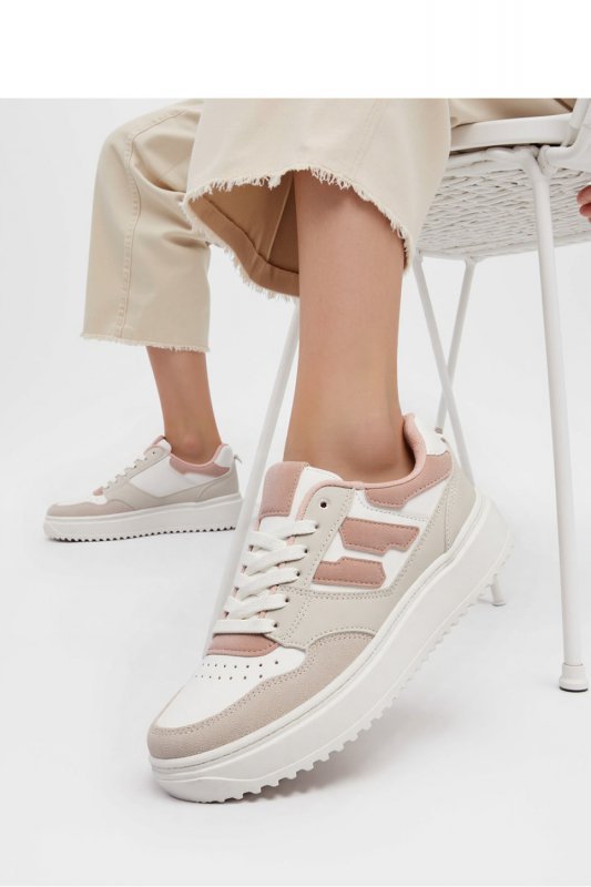 Damskie Sneakersy NORVIN ? White/Pink - Inello