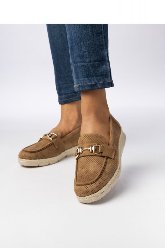 Damskie Mokasyny ? Camel LARISA CAMEL - Inello