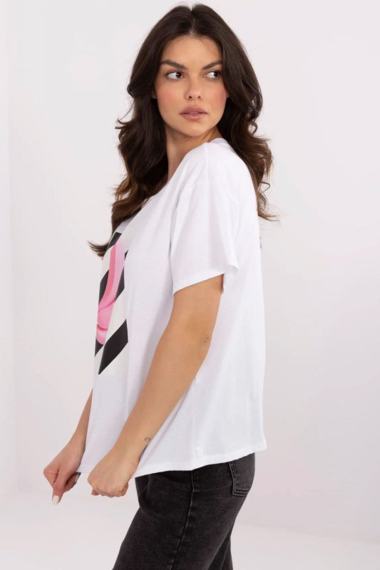 Tshirt Damski Model MI-TS-M3221.40P White - Italy Moda