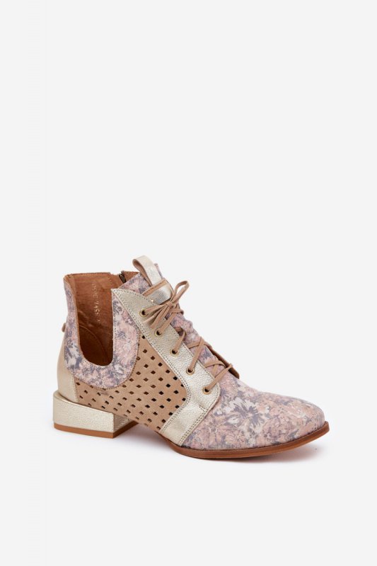 Botki Model Maciejka 05541-04 Beige/Gold - Step in style