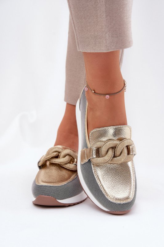 Mokasyny Model DA LR51-966 Gold - Step in style