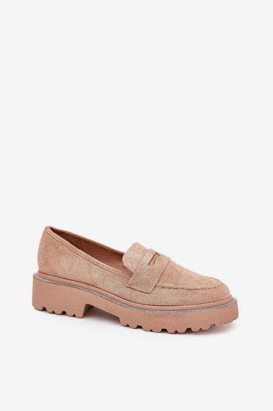 Mokasyny Model Wilamla 100-368 Khaki zamsz - Step in style