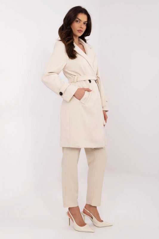 Płaszcz Damski Model MO-PL-5209.87 Light Beige - Italy Moda