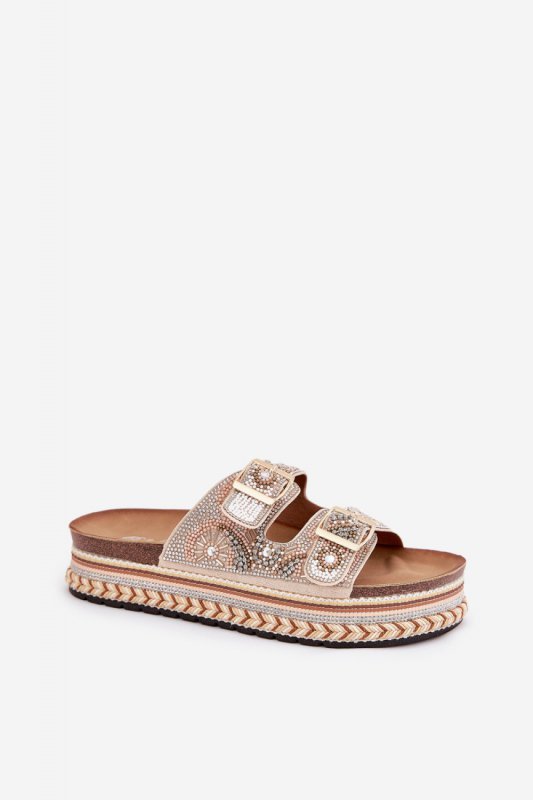 Sandał Klapki Model Mellene W249 Gold - Step in style