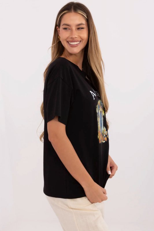Tshirt Damski ModelMI-TS-M3221G.75 Black - Italy Moda