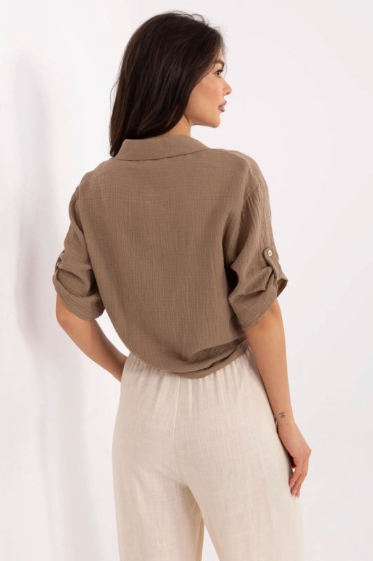 Koszula Damska Model DHJ-KS-8595-1.66 Dark Beige - Italy Moda