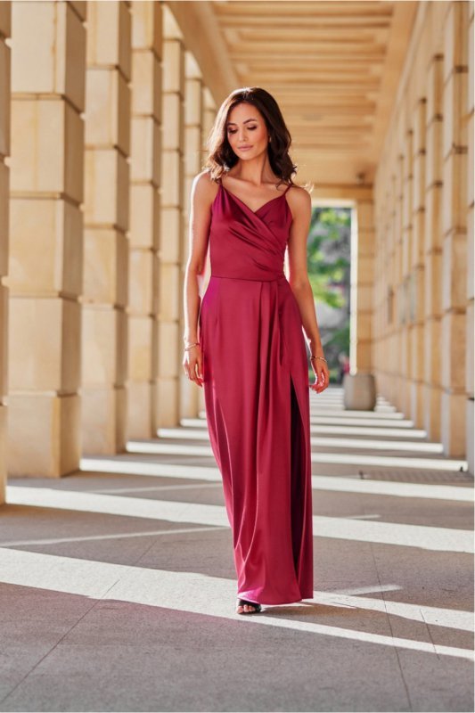 Sukienka Model Salma BOR SUK0462 Bordo - Roco Fashion