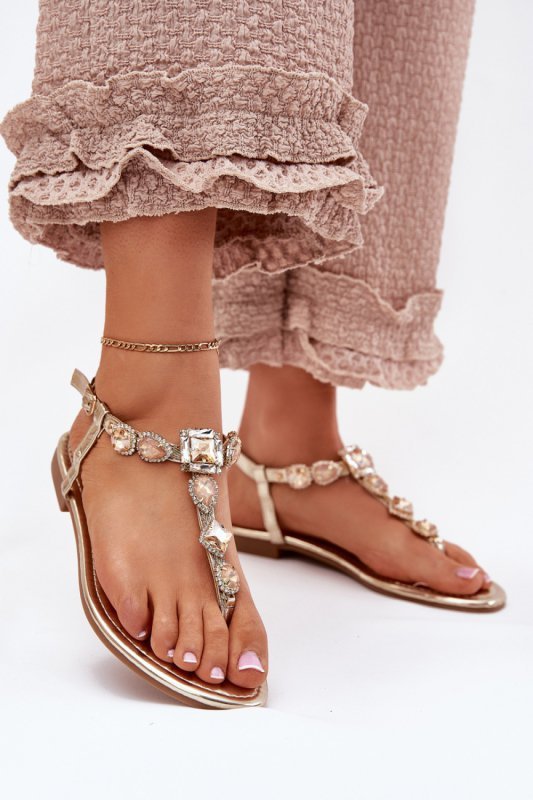 Sandały Model Fiolalia 8088 Gold - Step in style