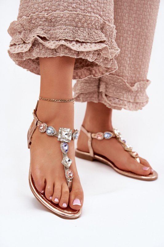Sandały Model Fiolalia 8088 Pink/Gold - Step in style