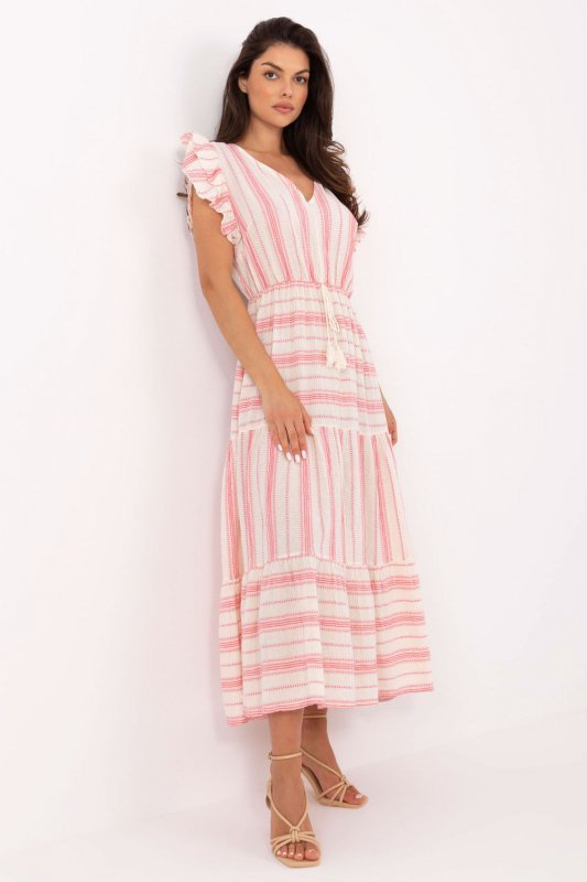 Sukienka Model TW-SK-BI-28760.97 White/Pink - Och Bella