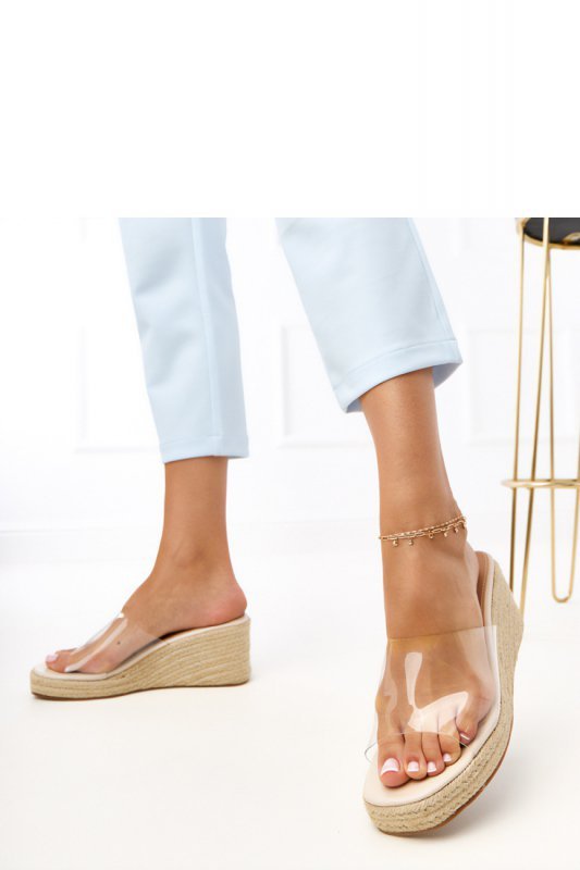 Sandał Klapki Model Felicity F477 Beige - PRIMO