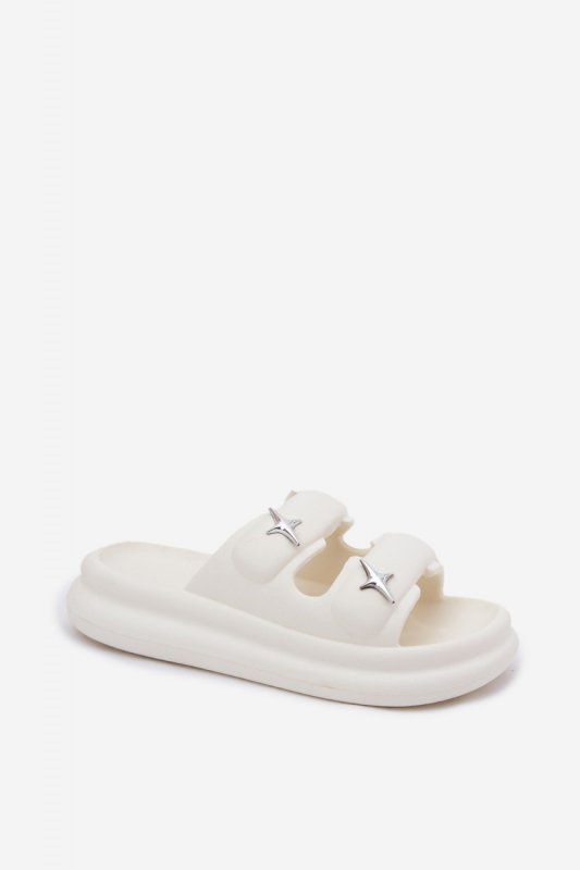 Sandał Klapki Model Falowena M372 Ecru - Step in style