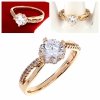 Goldring 18,60 mm. vergoldete Verlobung Xuping