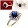 Goldring 18,60 mm. vergoldete Verlobung Xuping