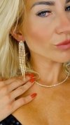 OHRRINGE GOLD LANGE ZIRKONIA HOCHZEIT HOCHZEIT