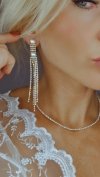 EARRINGS GOLD LONG ZIRCONIA WEDDING WEDDING
