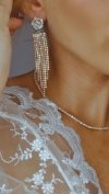 EARRINGS GOLD LONG ZIRCONIA WEDDING WEDDING