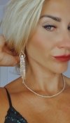 EARRINGS GOLD LONG ZIRCONIA WEDDING WEDDING