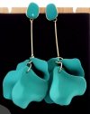 Golden earrings silk flowers