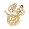 18k gold plated set pendant earrings xuping