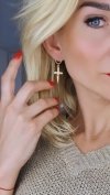gold earrings made of stainless steel