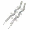 EARRINGS GOLD LONG ZIRCONIA WEDDING WEDDING