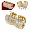 gold plated earrings with exclusive cubic zirconia